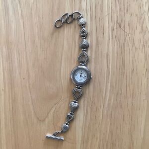 Brighton Silver Heart Charm Bracelet Watch